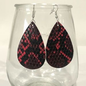 Faux Leather Teardrop Earrings
